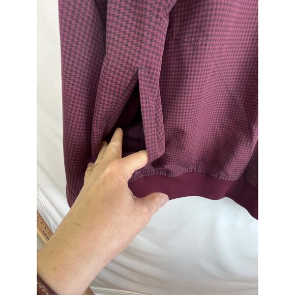 Zero Restriction Men's Size 2XL Red/Black Houndstooth Long Sleeve Golf Pullover - Picture 8 of 9